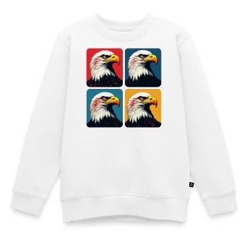 Pygargue à tête blanche - Sweat Premium enfant bio - blanc - Devant - AI Model Kid Male (0cm)