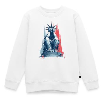 Sad Lady Liberty - Kinder Premium Organic Sweatshirt - Weiß - Vorne - AI Model Kid Male (0cm)