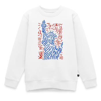 Lady Liberty - Kinder Premium Organic Sweatshirt - Weiß - Vorne - AI Model Kid Male (0cm)