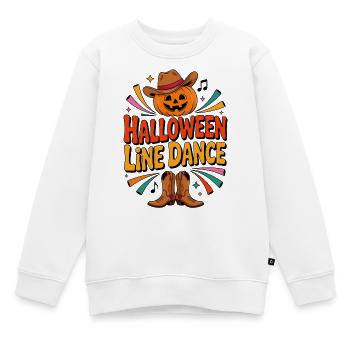 Halloween Line Dance Kürbis - Kinder Premium Organic Sweatshirt - Weiß - Vorne - AI Model Kid Male (0cm)
