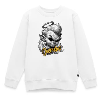 Chérubins Halo Encre Rebelle - Sweat Premium enfant bio - blanc - Devant - AI Model Kid Male (0cm)