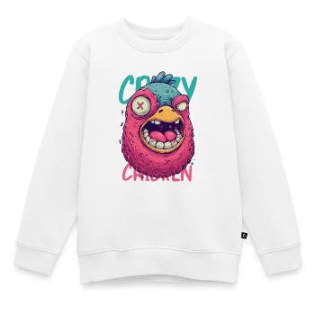 Crazy Chicken Dessin animé Monstre - Sweat Premium enfant bio - blanc - Devant - AI Model Kid Male (0cm)