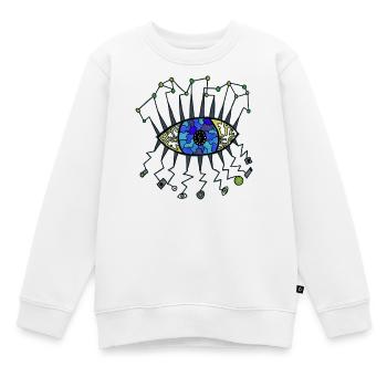 Spionageauge - Kinder Premium Organic Sweatshirt - Weiß - Vorne - AI Model Kid Male (0cm)