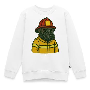 Masque à gaz pompier - Sweat Premium enfant bio - blanc - Devant - AI Model Kid Male (0cm)