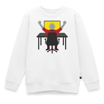 Sieg am Gaming-Setup - Kinder Premium Organic Sweatshirt - Weiß - Vorne - AI Model Kid Male (0cm)