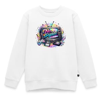 Logo t-shirt TV rétro Signal Arc-en-Ciel - Sweat Premium enfant bio - blanc - Devant - AI Model Kid Male (0cm)
