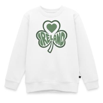 Irlande, Irlande Trèfle au cœur - Sweat Premium enfant bio - blanc - Devant - AI Model Kid Male (0cm)