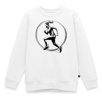 Femme marathon courante et jogging - Sweat Premium enfant bio - blanc - Devant - AI Model Kid Male (0cm)