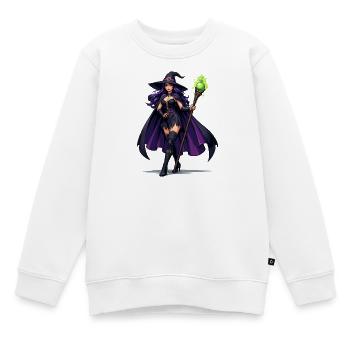 Violette Hexenkunst mit Stab - Kinder Premium Organic Sweatshirt - Weiß - Vorne - AI Model Kid Male (0cm)