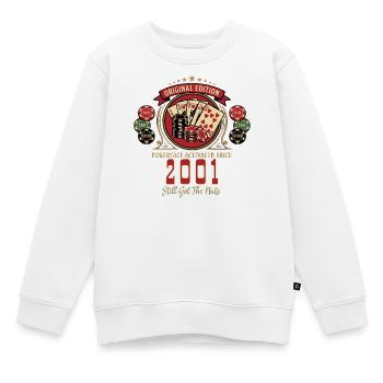 Poker T-Shirt 2001 Geburtstag, Poker Legende Shirt - Kinder Premium Organic Sweatshirt - Weiß - Vorne - AI Model Kid Male (0cm)