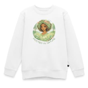 Une femme enracinée dans la Nature - Sweat Premium enfant bio - blanc - Devant - AI Model Kid Male (0cm)