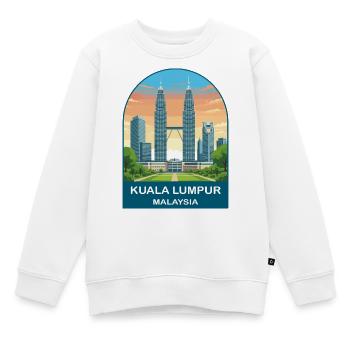 Kuala Lumpur Malaysia Vintage-Reiseillustration - Kinder Premium Organic Sweatshirt - Weiß - Vorne - AI Model Kid Male (0cm)