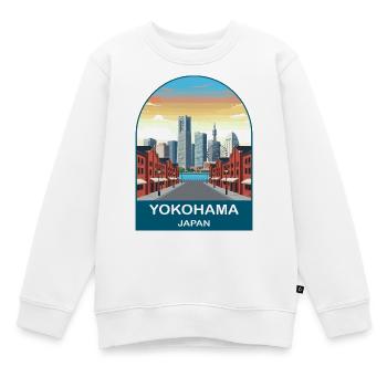 Affiche de voyage de Minato Mirai à Yokohama, Japon - Sweat Premium enfant bio - blanc - Devant - AI Model Kid Male (0cm)