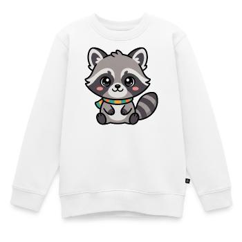 Kuschelraccoon mit Schal - Kinder Premium Organic Sweatshirt - Weiß - Vorne - AI Model Kid Male (0cm)