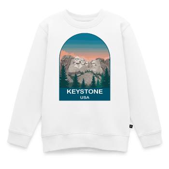 Art vintage de voyage Keystone USA - Sweat Premium enfant bio - blanc - Devant - AI Model Kid Male (0cm)