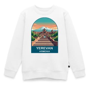 Jerewan Armenien Berg Ararat Vintage Reisekunst - Kinder Premium Organic Sweatshirt - Weiß - Vorne - AI Model Kid Male (0cm)