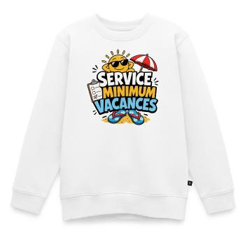 Service Minimum Vacances Humour Été - Sweat Premium enfant bio - blanc - Devant - AI Model Kid Male (0cm)
