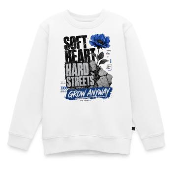 Grow Anyway : Hard Streets Floral - Sweat Premium enfant bio - blanc - Devant - AI Model Kid Male (0cm)