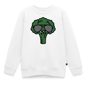 Broccoli avec lunettes de soleil – Légumes frais - Sweat Premium enfant bio - blanc - Devant - AI Model Kid Male (0cm)