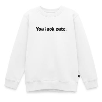 you look cute - Kinder Premium Organic Sweatshirt - Weiß - Vorne - AI Model Kid Male (0cm)