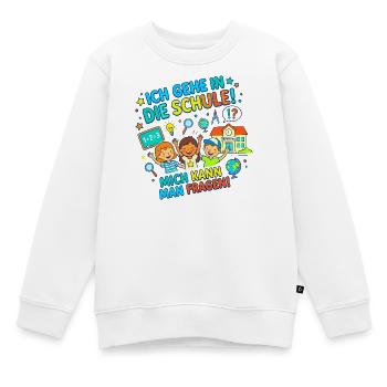 Ich bin Schulkind! Man kann mich also fragen! - Kinder Premium Organic Sweatshirt - Weiß - Vorne - AI Model Kid Male (0cm)
