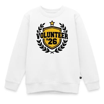 Volunteer 26 Wappen Logo - Kinder Premium Organic Sweatshirt - Weiß - Vorne - AI Model Kid Male (0cm)