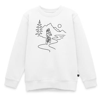 Cyclist woman in mountains - Kinder Premium Organic Sweatshirt - Weiß - Vorne - AI Model Kid Male (0cm)