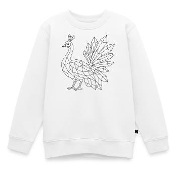 Crystal peacock coloring page - Kids Premium Organic Sweatshirt - white - Front - AI Model Kid Male (0cm)
