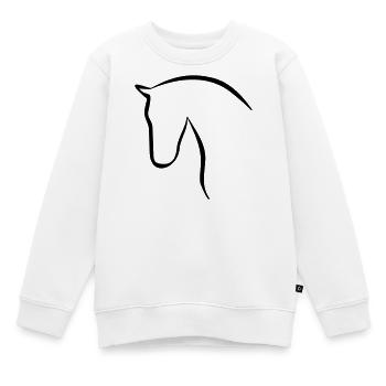 Horse Elegant Silhouette Horse Head - Kids Premium Organic Sweatshirt - white - Front - AI Model Kid Male (0cm)