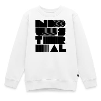 industrial Music Stacked Typography - Kids Premium Organic Sweatshirt - white - Front - AI Model Kid Male (0cm)