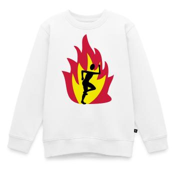 Läufer Flamme - Kinder Premium Organic Sweatshirt - Weiß - Vorne - AI Model Kid Male (0cm)