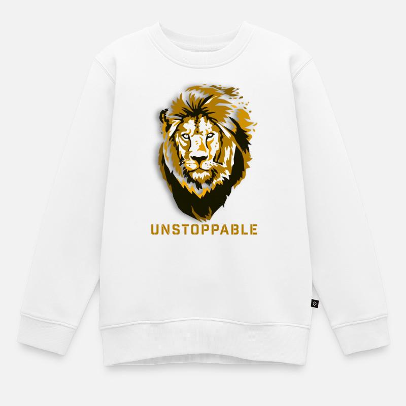 Tête de Lion Imparable - Sweat Premium enfant bio - blanc