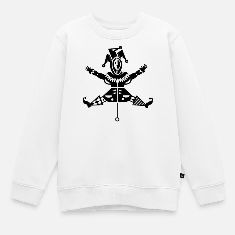 Jumping jack with jester hat - Kids Premium Organic Sweatshirt - white