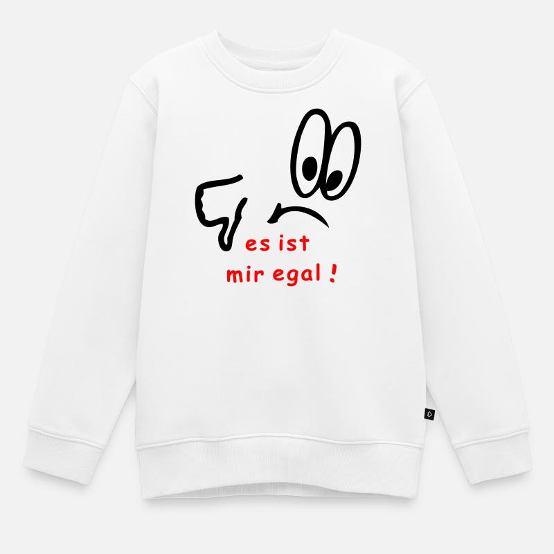 es ist mir egal, comic - Kinder Premium Organic Sweatshirt - Weiß