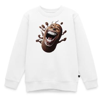 Glückliche Kaffeebohne - Kinder Premium Organic Sweatshirt - Weiß - Vorne - AI Model Kid Male (0cm)
