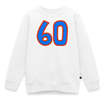 60. 60 JAHRE. 60-JÄHRIGES JUBILÄUM. 60. GEBURTSTAG. - Kinder Premium Organic Sweatshirt - Weiß - Vorne - AI Model Kid Male (0cm)