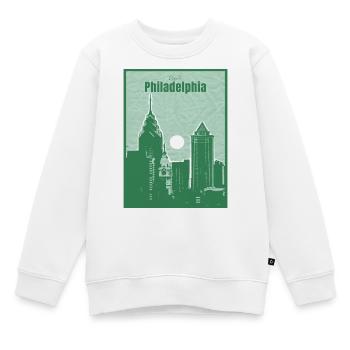 Philadelphia Skyline Druck - Kinder Premium Organic Sweatshirt - Weiß - Vorne - AI Model Kid Male (0cm)