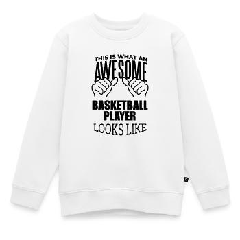 Basketball Basketball Basketball - Kinder Premium Organic Sweatshirt - Weiß - Vorne - AI Model Kid Male (0cm)