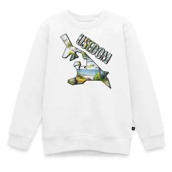 Aquarell Landkarte Usedom - Kinder Premium Organic Sweatshirt - Weiß - Vorne - AI Model Kid Male (0cm)