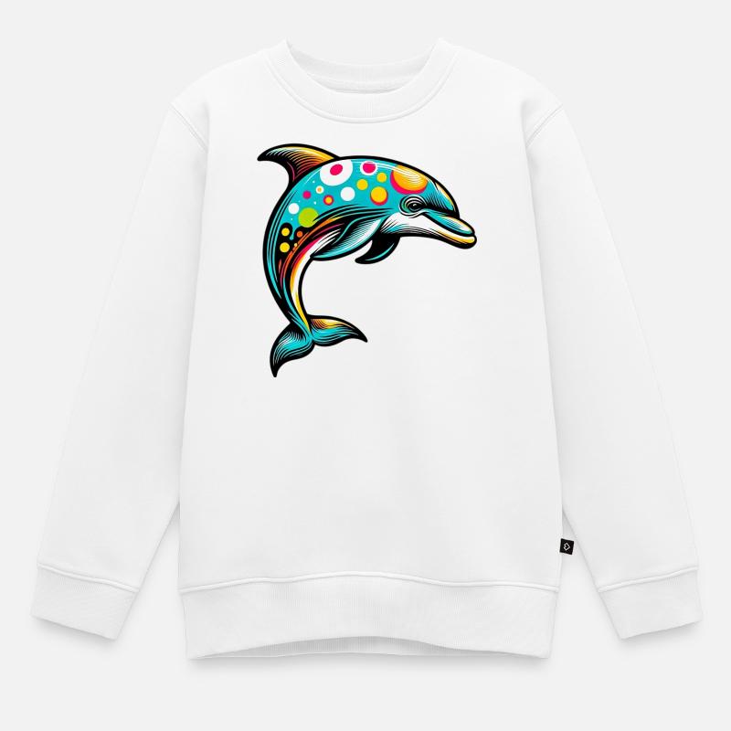 Delfin - Kinder Premium Organic Sweatshirt - Weiß