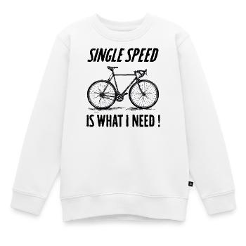 Single Speed is what i need - Kinder Premium Organic Sweatshirt - Weiß - Vorne - AI Model Kid Male (0cm)