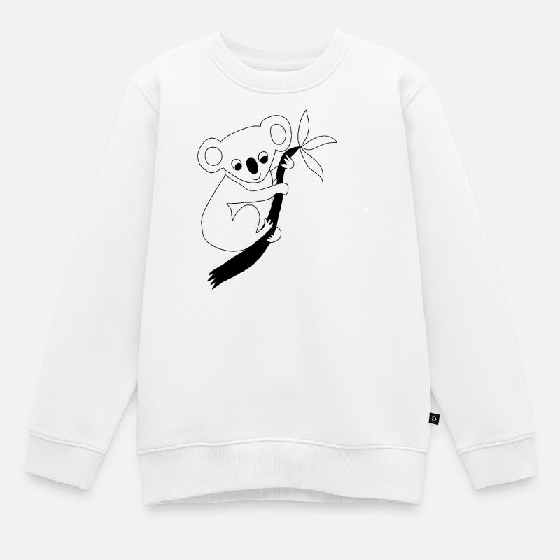 Koala - Graphique en noir et blanc - Sweat Premium enfant bio - blanc