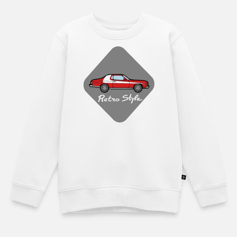 Retro-Stil - Kinder Premium Organic Sweatshirt - Weiß