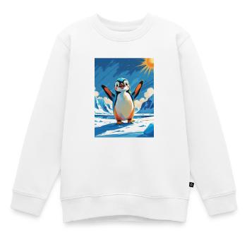 Winziger Pinguin in der pulsierenden Arktis - Kinder Premium Organic Sweatshirt - Weiß - Vorne - AI Model Kid Male (0cm)