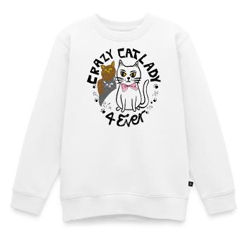 Crazy Cats - Kinder Premium Organic Sweatshirt - Weiß - Vorne - AI Model Kid Male (0cm)