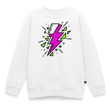 Contemporary Violet and Green Ray - Kids Premium Organic Sweatshirt - white - Front - AI Model Kid Male (0cm)