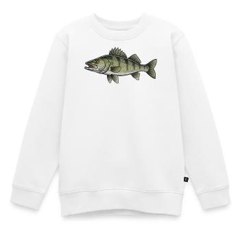 Pêche aux carnassiers du sandre - Sweat Premium enfant bio - blanc - Devant - AI Model Kid Male (0cm)