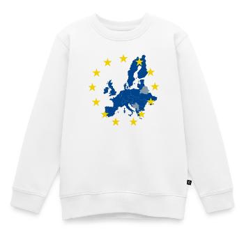 Europakarte im EU-Sternenring - Kinder Premium Organic Sweatshirt - Weiß - Vorne - AI Model Kid Male (0cm)