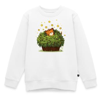 Tiger versteckt im Buschzauber - Kinder Premium Organic Sweatshirt - Weiß - Vorne - AI Model Kid Male (0cm)