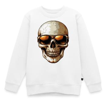 Schicker Totenkopf - Kinder Premium Organic Sweatshirt - Weiß - Vorne - AI Model Kid Male (0cm)